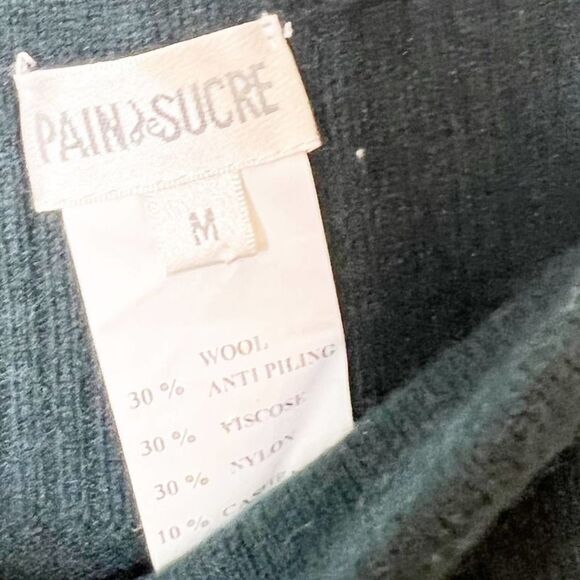 Pain De Sucre Wool Blend Green Drawstring Straight Leg Pull On Pants Size Medium - Picture 4 of 5